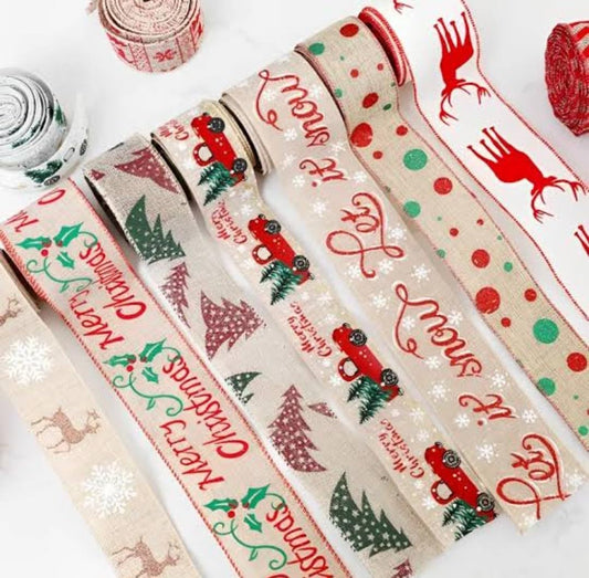 Xmas Ribbon Fabric