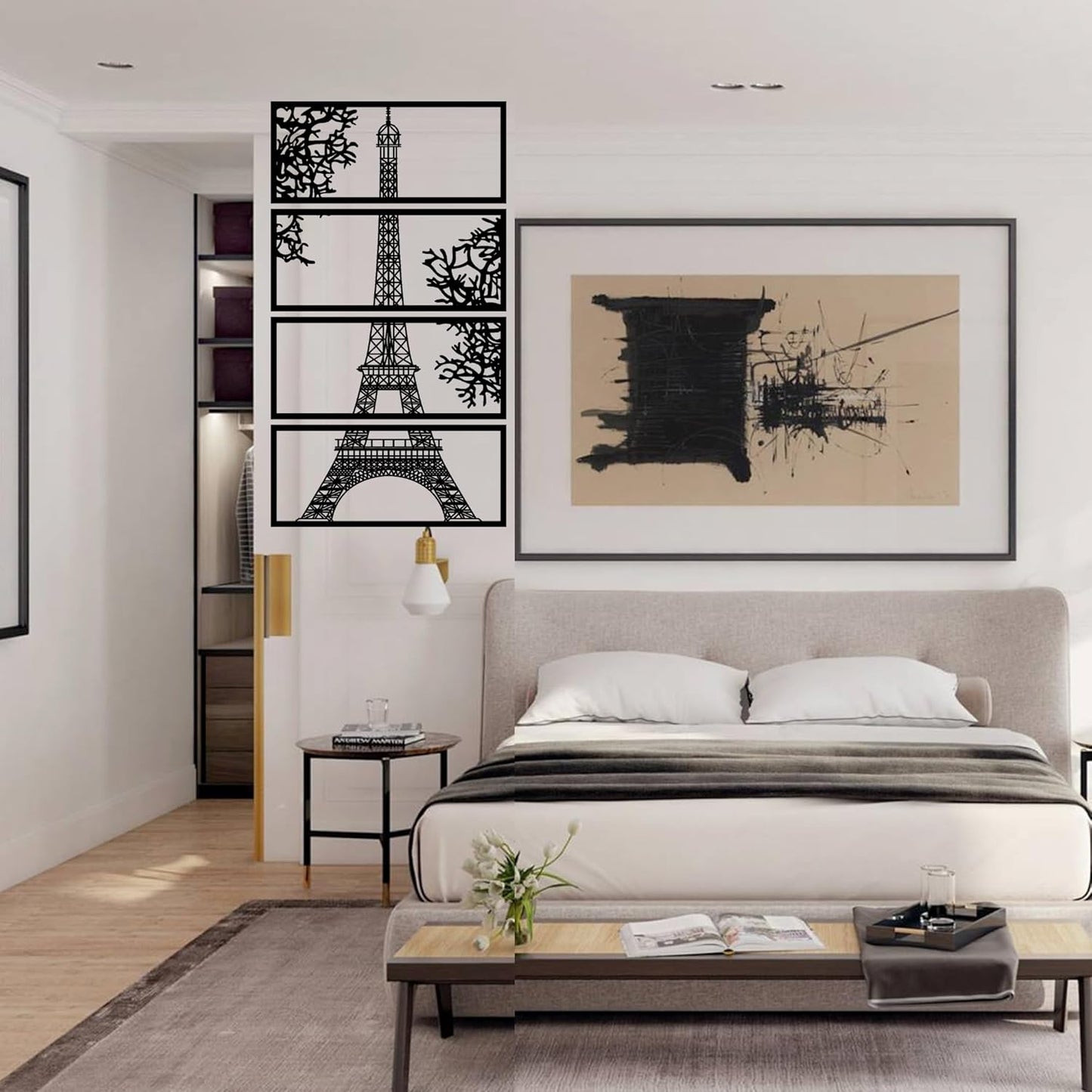 Daily Buyers Handcrafted EIFFEL TOWER Wall Art - Ideal Wall Decor for Living Room, Bedroom, Home Decoration and Dining Area