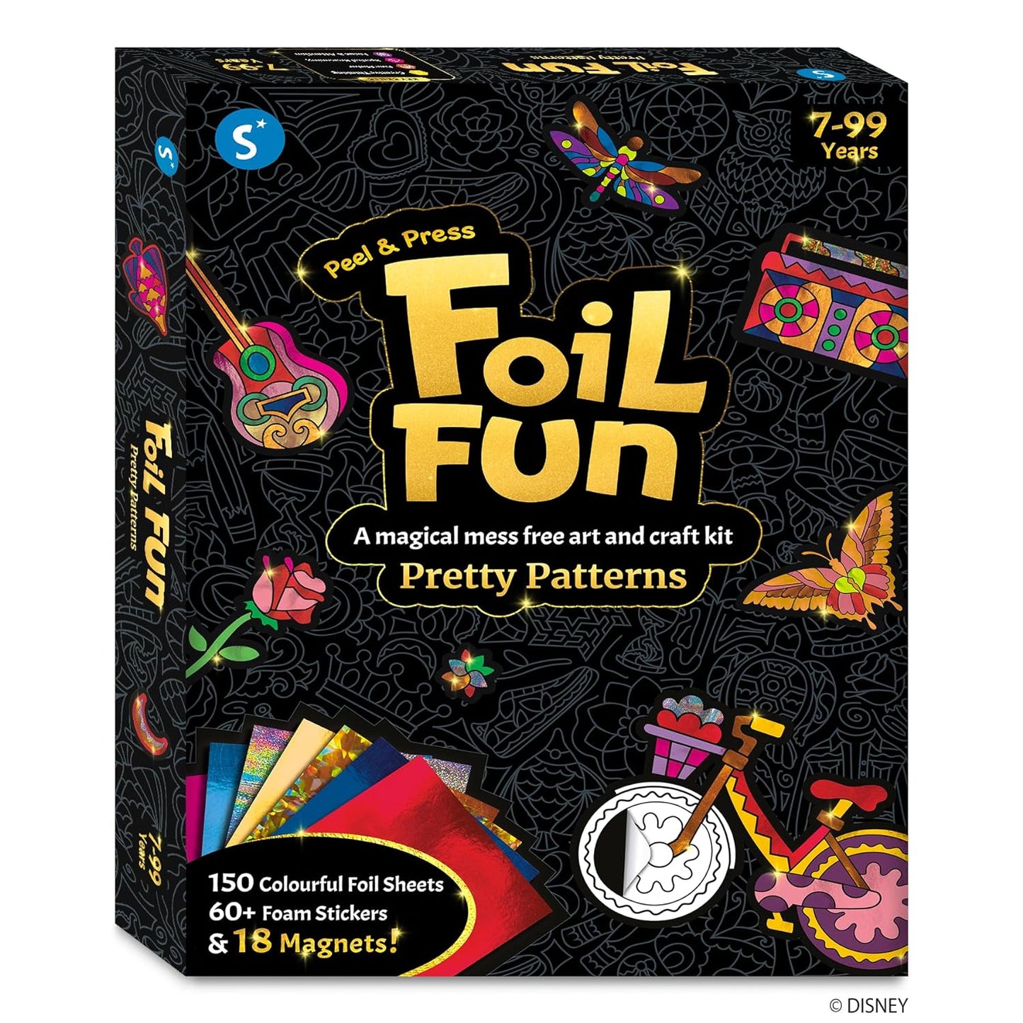 Skillmatics Art & Craft Activity - Foil Fun Pretty Patterns, Mess Free Art, Craft Kits & Supplies, DIY Creative Activity, Gifts for Girls & Boys