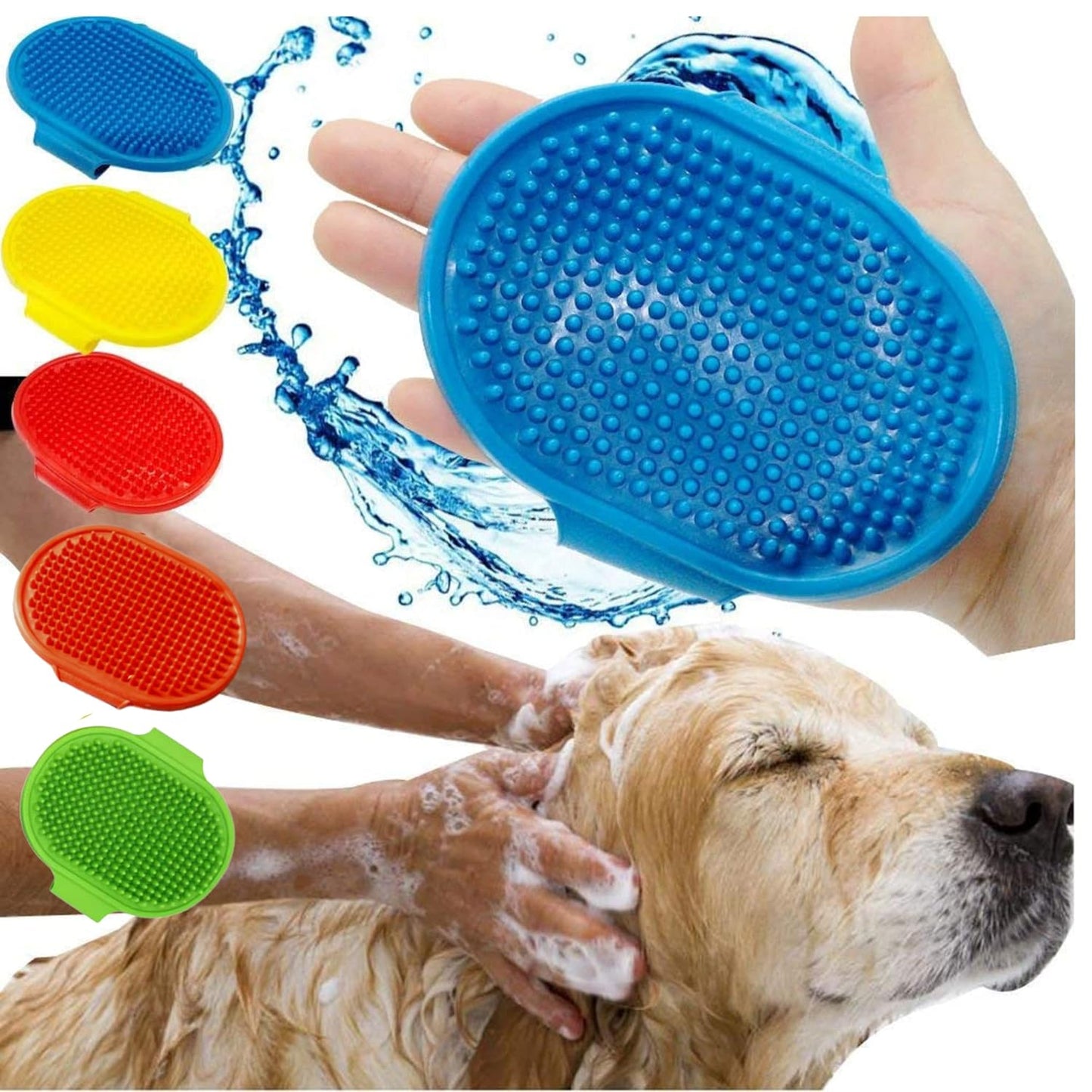 Foodie Puppies Pet Massage Rubber Bath Glove for Dogs, Cats, Rabbit, & Hamster