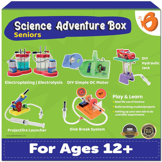 ButterflyEduFields 4in1 Science Experiment Kit for Kids 12 years+ Boys Girls, Learning Toys DIY Kits for Kids Gift Box, STEM Toys Science Adventure Activity Box Made in India