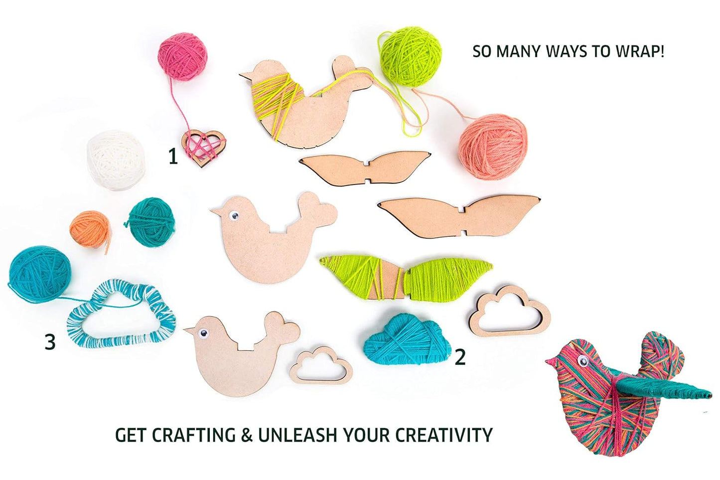 Chalk and Chuckles Art & Craft Kit for Kids - Make Your Own Bird Hanging