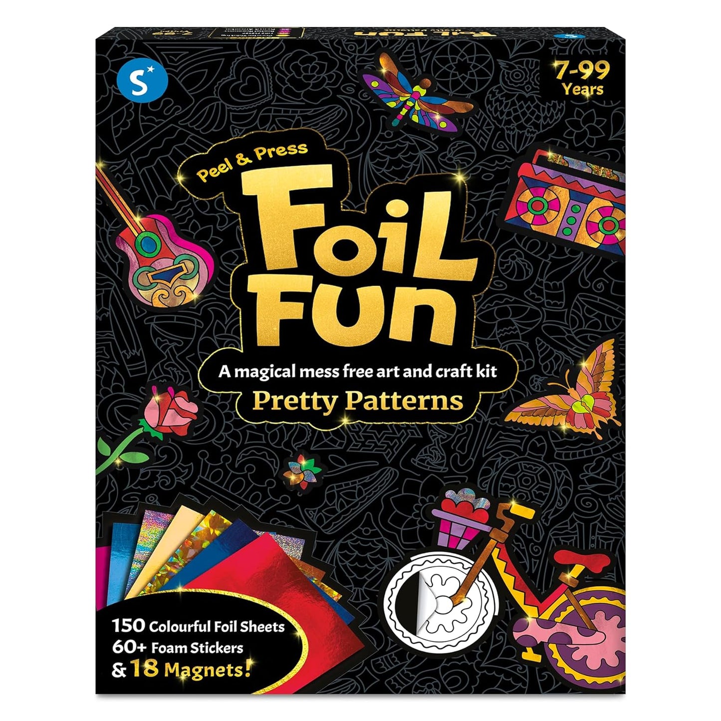 Skillmatics Art & Craft Activity - Foil Fun Pretty Patterns, Mess Free Art, Craft Kits & Supplies, DIY Creative Activity, Gifts for Girls & Boys