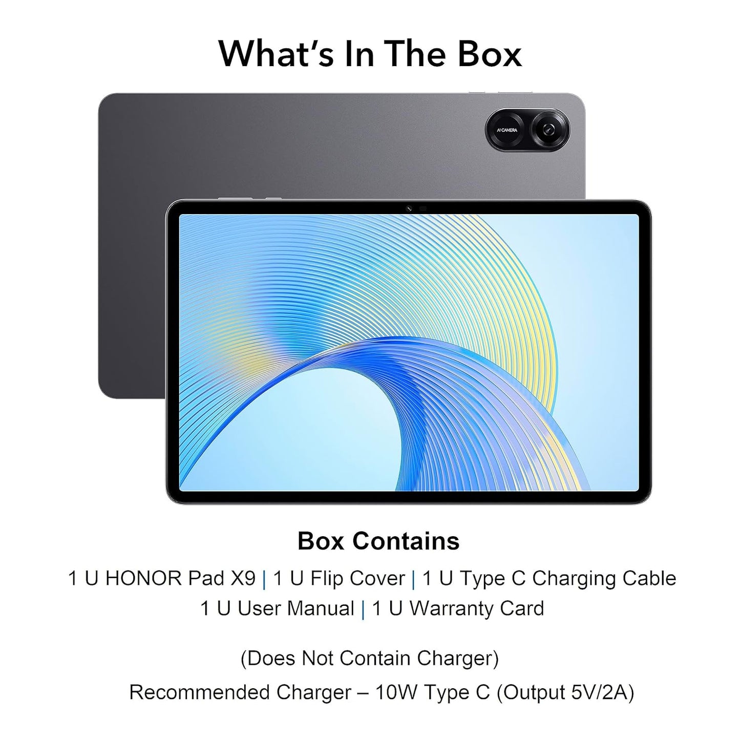 HONOR Pad X9 with Free Flip-Cover 11.5-inch (29.21 cm) 2K Display, Snapdragon 685, 7GB (4GB+3GB RAM Turbo), 128GB Storage, 6 Speakers, Up-to 13 Hours Battery, Android 13, WiFi Tablet, Metal Body, Gray