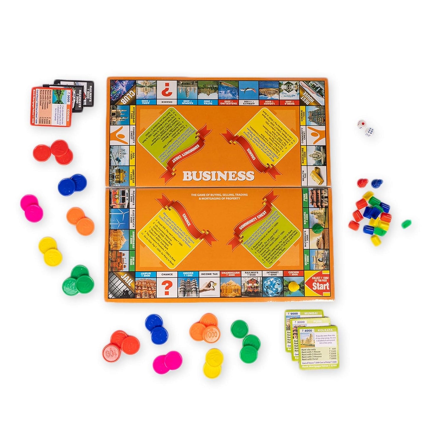 Ratna's 5 in 1 Business Senior Game with Plastic Coins Along with Other Board Games