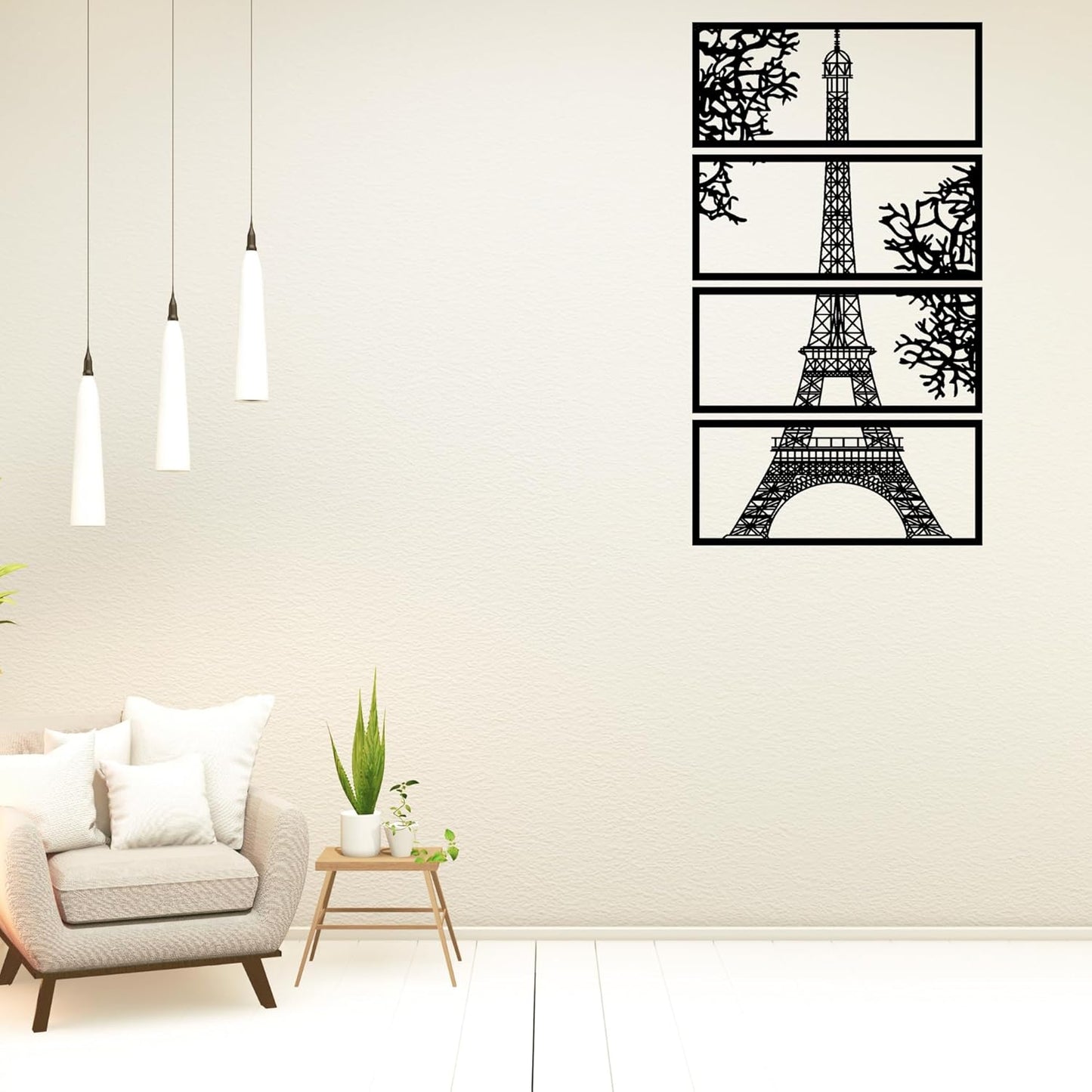 Daily Buyers Handcrafted EIFFEL TOWER Wall Art - Ideal Wall Decor for Living Room, Bedroom, Home Decoration and Dining Area