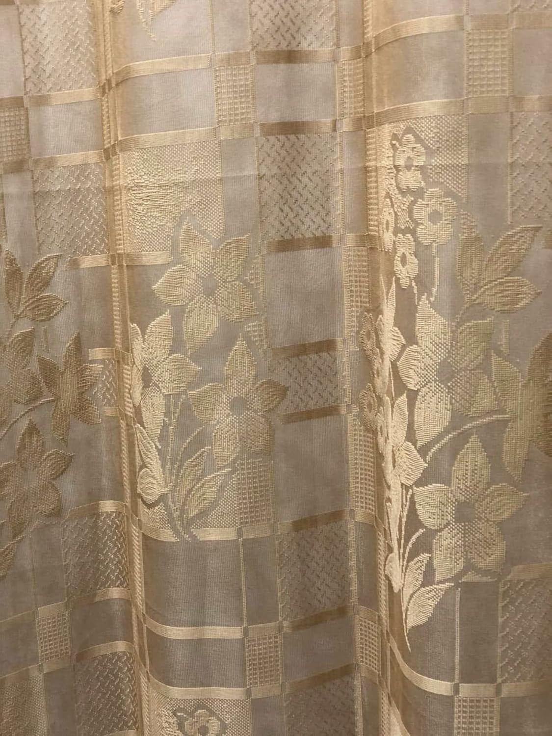 Fabrilia Heavy Polyester Net Semi Transparent Fancy Eyelet Curtain