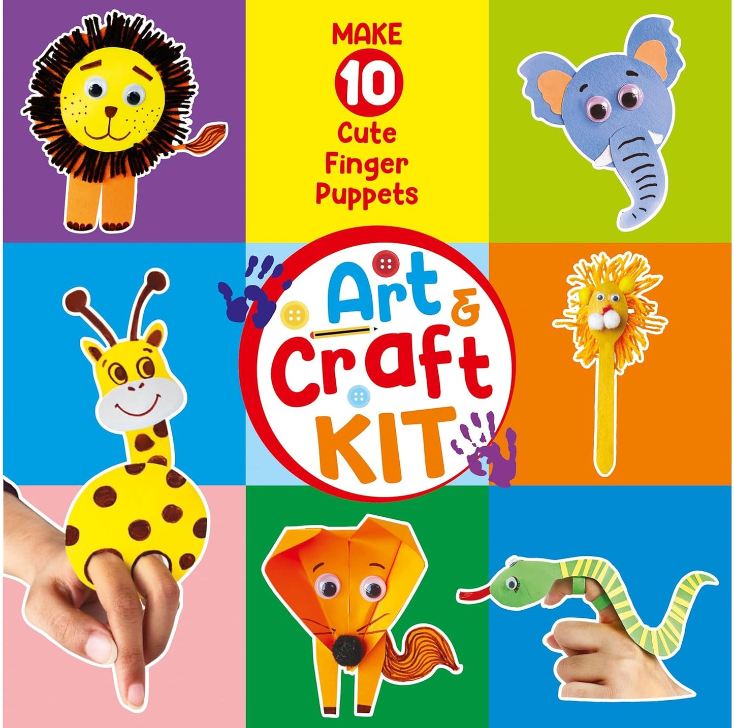 Webby DIY Finger Puppets Art and Craft Activity Kit | Hobby Kit | Decoration | School Projects | Craft Supply | Make 10 Cute Finger Puppet | Return Gift for Kids