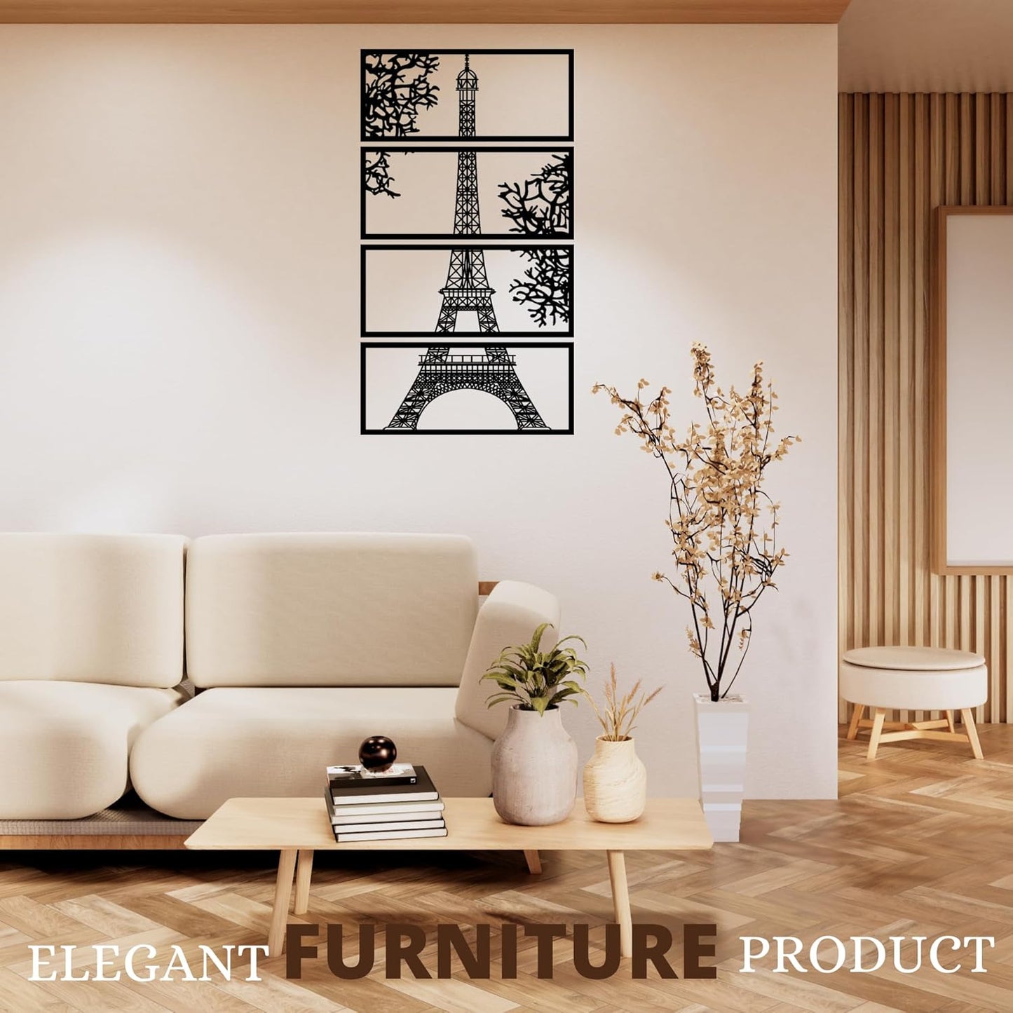 Daily Buyers Handcrafted EIFFEL TOWER Wall Art - Ideal Wall Decor for Living Room, Bedroom, Home Decoration and Dining Area