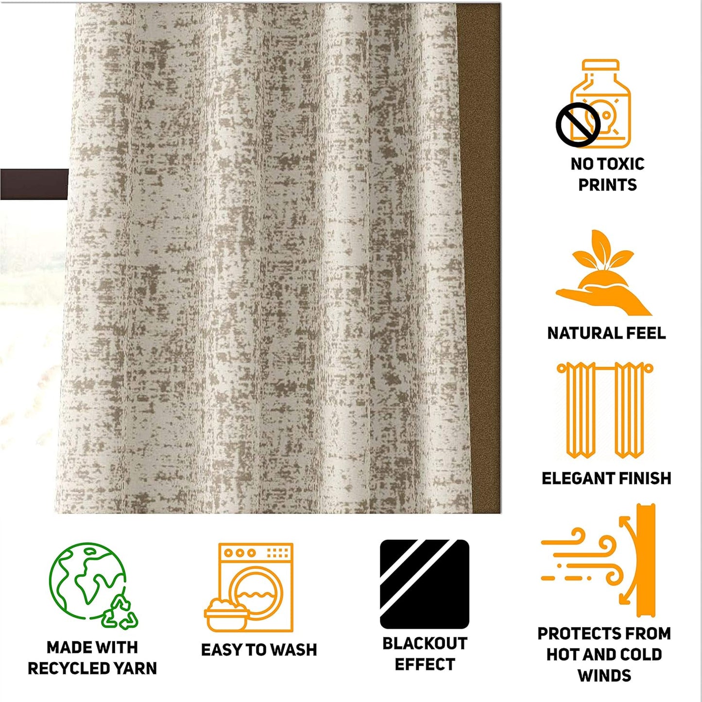 SHADES OF HOME - Ecotex Premium Cotton Solid Blackout Curtains