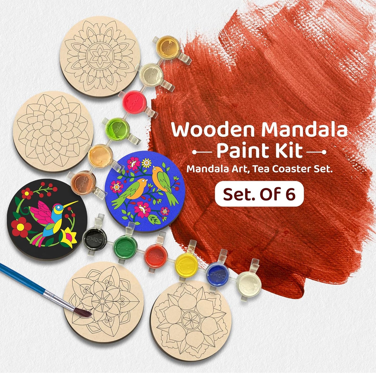 sunsib Creative Kids DIY Mandala Painting Kit - Complete Art and Craft Set for Boys and Girls Ages 9-12 - Includes Mandala Art Tools and Supplies - Ideal Painting Kit for Budding Artists