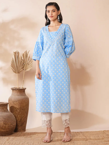 Blue Traditional Ethnic Costume