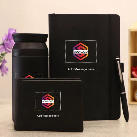 Bottle Diary & Wallet Corporate Gift Set - Customized with Logo & Message