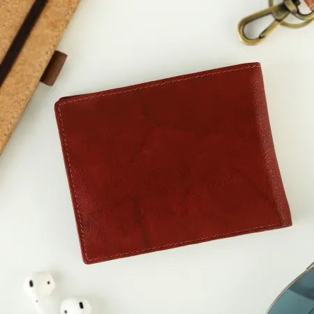 Maroon Leather Wallet for Men