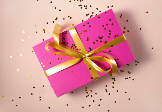 Fixed Pink box with golden ribbon